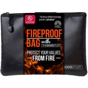 lot 22067 image: The Good Stuff Fireproof Pouch (10 x 13  2000), Protect Important Documents, Fireproof Bags for Cash (Extra Strength), Small Fireproof Money Bag, Fire Safe Bags, Keep your Documents Safe