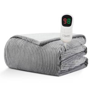 lot 22071 image: Homemate Heated Blanket Electric Throw - 50x60 Heating Blanket Throw 4 Hours Auto-Off 5 Heat Levels Blanket Over-Heat Protection Soft Flannel Sherpa Heater ETL Certification