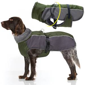 lot 22403 image: PAWNISAW Dog Coat with Harness for Small Medium Large Dogs, Windproof Warm Winter Dog Jacket with Harness Built in for Walking Outdoor, Reflective Adjustable Snow Rain Cold Weather Dog Vest Clothes