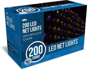 lot 22411 image: Joiedomi 200 LED Christmas Net Lights for Indoor & Outdoor Decorations, Christmas Events, Christmas Eve Night Decor, Christmas Tree, Bushes (Multicolor)