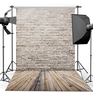 lot 22431 image: Dudaacvt 10x10ft Antique Brick Wall Photography Backdrops Wooden Floor Photo Studio Background for WeddingPartyPhotographyCurtainBirthdayChristmasPromOther Event Decor MQ0051010