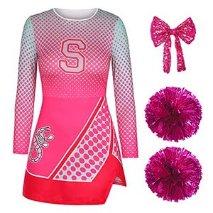 lot 22439 image: Oumbivil Girls Cheerleader Costume for Addison Zombies Halloween Dress Party 03L