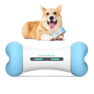 lot 22449 image: Cheerble Wickedbone Smart Interactive Dog Toy, Automatic Moving Bouncing Rolling Toy Bone Shape, App Remote Control Pet Toy for Dog & Puppy, Blue