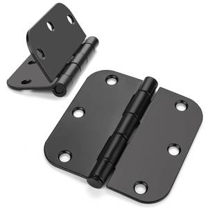 lot 22451 image: Haidms Noise-Free Interior Door Hinges Matt Black 3.5 Inch with 58 Radius Corner Black Steel Removable Pin, 24 Pack