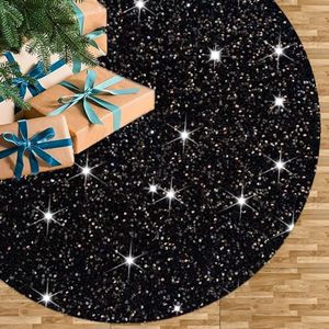 lot 22465 image: FUHSY Christmas Black Tree Skirt 21 Inches Glittery Sequin Tree Skirt Soft Velvet Halloween Tree Skirts for Tabletop Christmas Tree Decorations Sparkle Slim Xmas Tree Mat for Holiday Party Decor