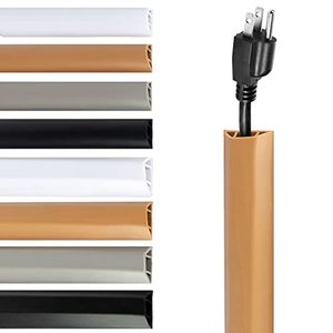 lot 22760 image: Rubber Bond TV Cord Hider Cable Protector - Strong Self Adhesive Wall Cord Cover Cable Hider - Low Profile Cable Management Wall Cord Concealer Cable Raceway - Brown - Thick Cord - 6 Feet