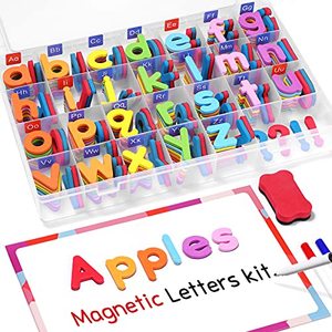 lot 22788 image: Gamenote Classroom Magnetic Alphabet Letters Kit 234 Pcs with Double - Side Magnet Board - Foam Alphabet Letters for Preschool Kids Toddler Spelling and Learning Colorful ABC Education Fridge Magnets
