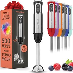 lot 22790 image: High Speed Immersion Blender, Electric Hand Blender 500 Watt with Turbo Mode, Detachable Base. Handheld Kitchen Gadget Blender Stick for Soup, Smoothie, Puree, Baby Food, 304 Stainless Steel Blades (Black)