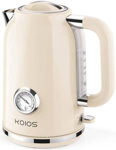 lot 22798 image: Electric Tea Kettle with Thermometer, KOIOS 1.7L 1500W BPA-Free Stainless Steel Fast Water Boiler with LED Indicator, Cordless Electric Tea Pot, 360° Rotation,Auto Shut-Off & Boil-Dry Protection