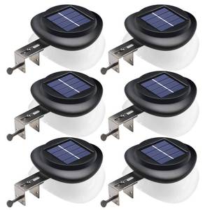lot 22799 image: DBF Solar Gutter Lights Upgraded 9 LED Outdoor Waterproof Fence Post Lights Dark Sensing Auto OnOff Deck Lights for Eaves Garden Backyard Patio, (6 Pack -Cool White)