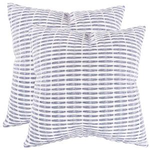 lot 22809 image: KAF Home Pleated Please Pillow Cover, Set of 2, 20 by 20 Inches, Navy