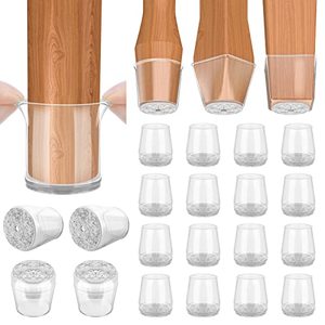 lot 22835 image: BALEINE 16 Pack Silicone Chair Leg Floor Protectors, Stool Leg Protectors Cap, Non-Slip Chair Leg Caps for Hardwood Floors (Clear & Small, 16 Pack)
