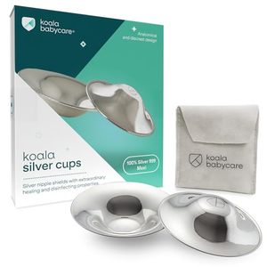 lot 22843 image: Koala Babycare The Original Nursing Cups 999 Silver � Nipple Shields for Nursing Newborn - Breastfeeding Essentials Protect and Soothe Cracked Nipples - Maxi Size