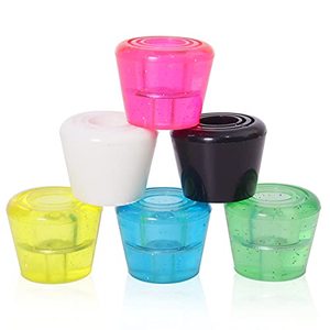 lot 22853 image: VNAKER PU Rubber Roller Skate Toe Stoppers 1 Pair with Screws (Black)