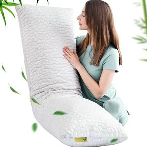 lot 22854 image: Tuozaiira Body Pillow for Adults, Adjustable Long Bed Pillow for Sleeping, Shredded Memory Foam Hug Pillow with Bamboo Cover for Side Back Sleeper and Pregnant Women, 54x20 Inches