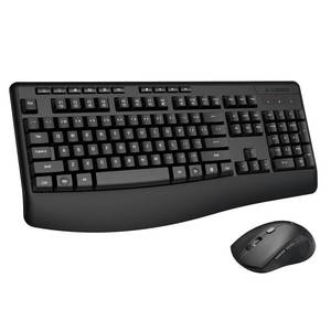 lot 22856 image: Wireless Keyboard and Mouse Combo, E-YOOSO 2.4GHz Full-Sized Ergonomic Wireless Keyboard with Wrist Rest, 3 DPI Adjustable and 6 Buttons Cordless USB Mouse for Computer, Laptop, PC, Windows (Black)