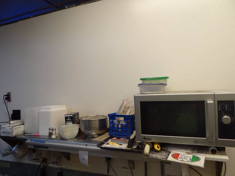 lot 5217 image: Fully Stainless Wall Mounted Shelf With Ticket Rail