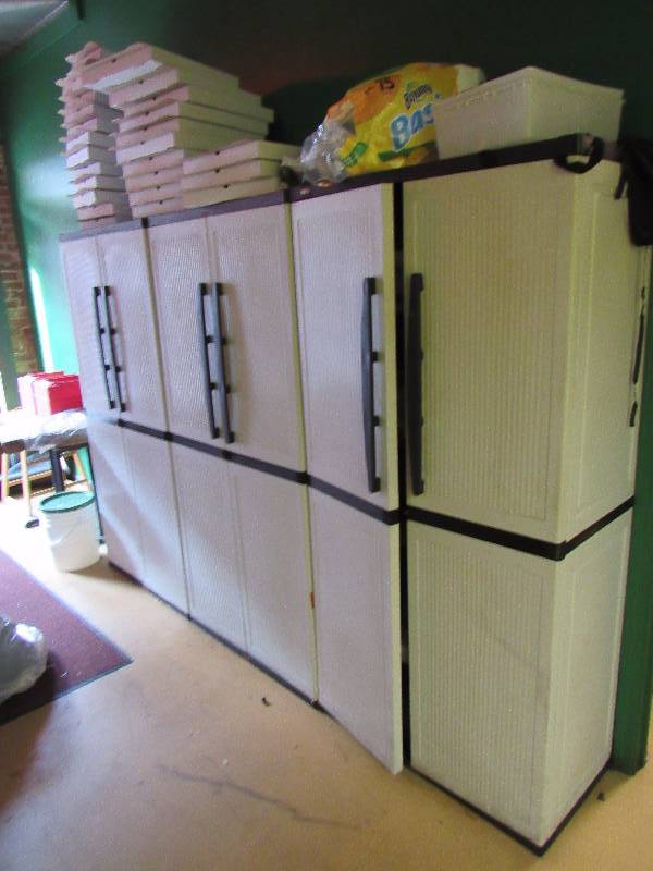 lot 5086 image: Lot Of (3) Matching Enviro Elements Composite Storage Cabinets