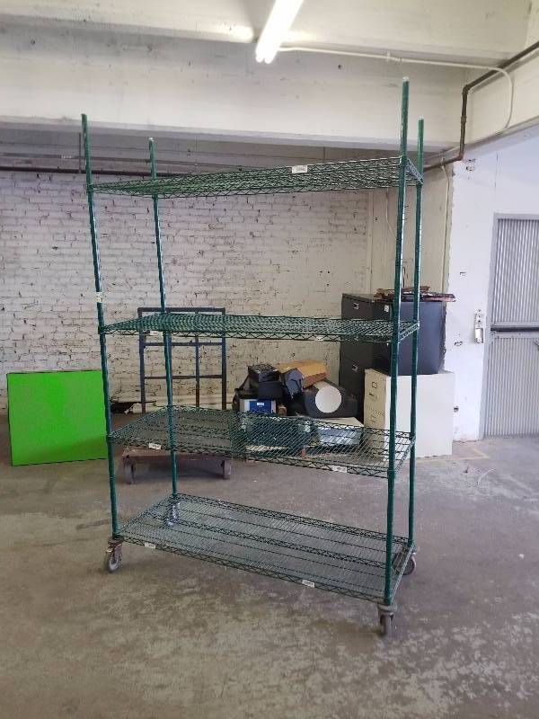 lot 3255 image: 60x24 Green Epoxy metro rack