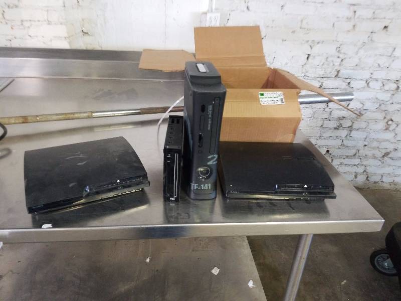 lot 3256 image: (2) PlayStations, Wii, and xbox