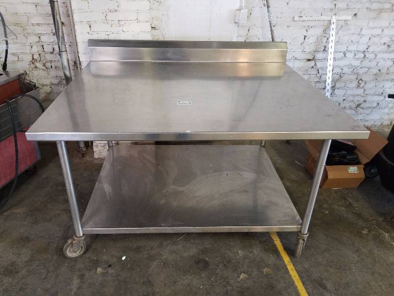 lot 3259 image: 60x48 all stainless steel work table