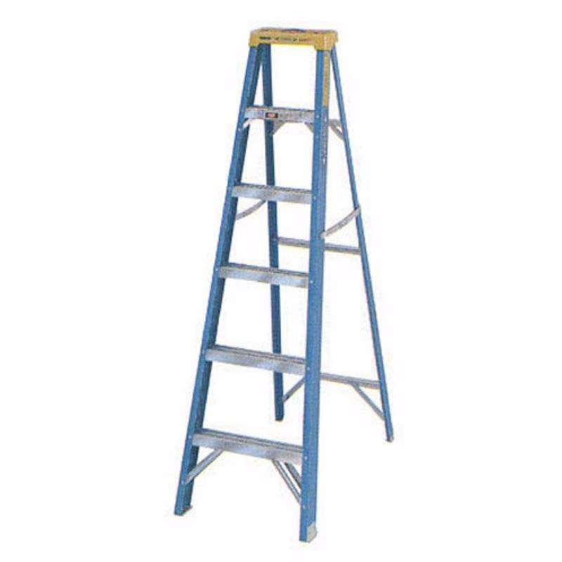 lot 3276 image: Werner 6008 250-Pound Duty Rating Type I Fiberglass Stepladder, 8-Foot