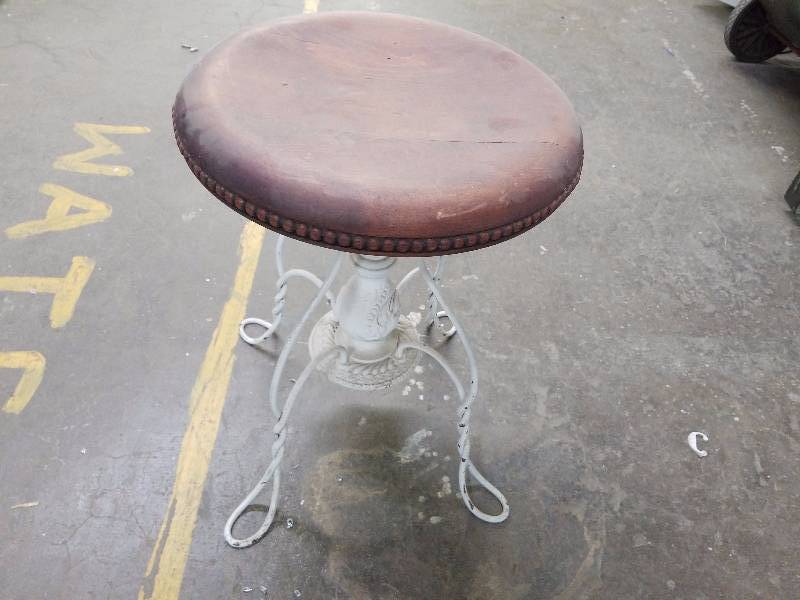 lot 3284 image: wood and metal stool