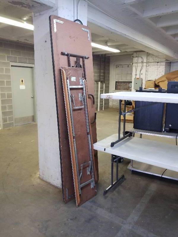 lot 3312 image: two wooden folding tables