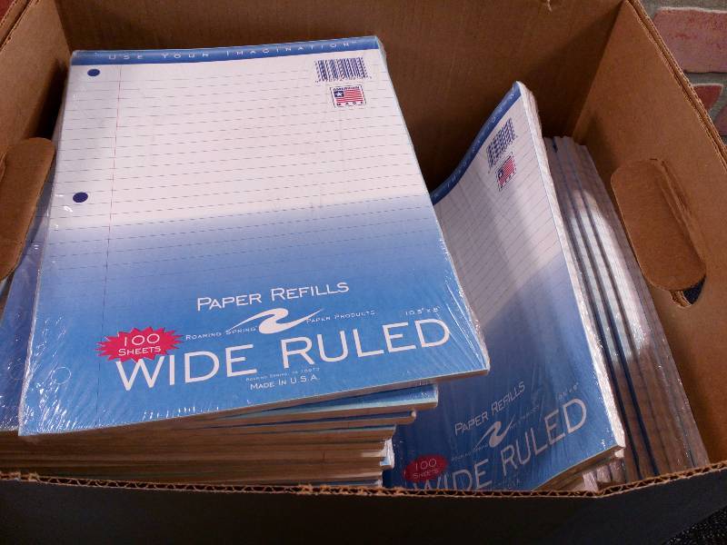 lot 55 image: Wide Rule Notebook Paper Refills