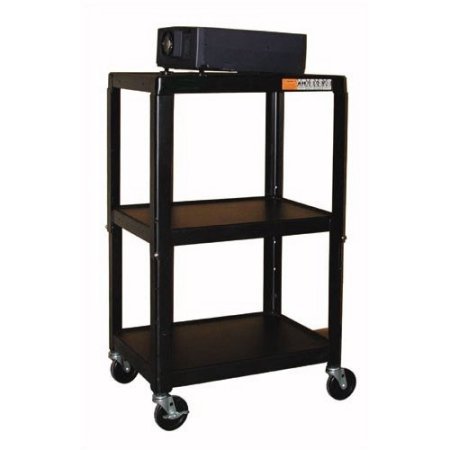 lot 177 image: Buhl 3-Shelf Audio Visual Rolling Metal Cart