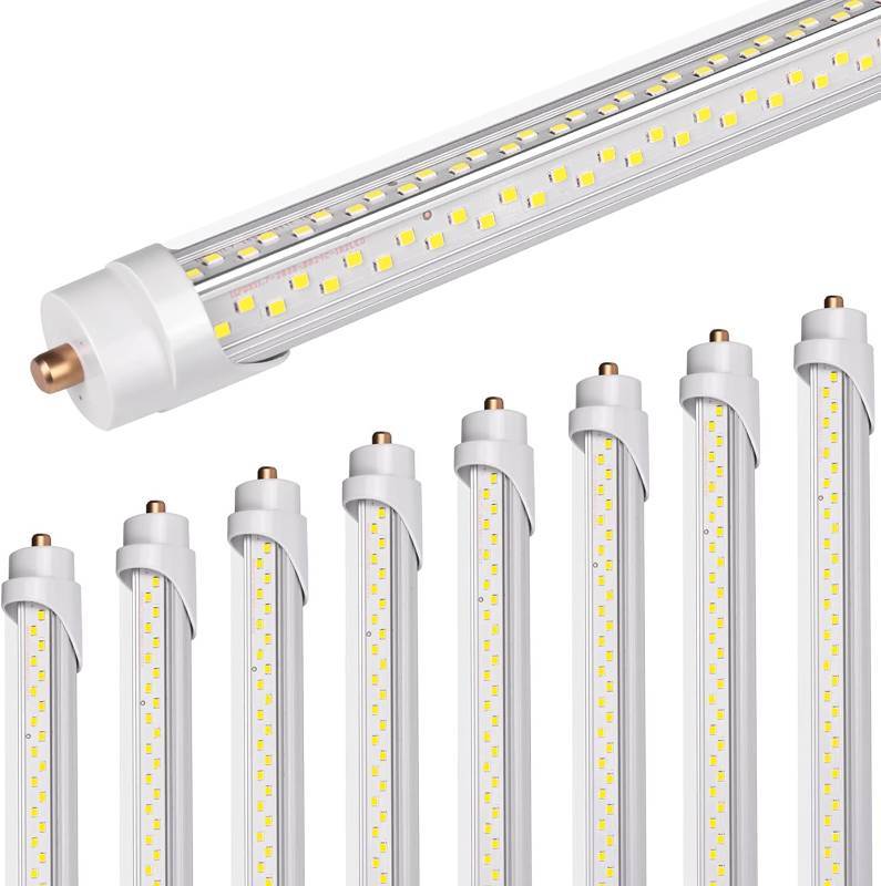 lot 96143 image: ONLYLUX 8 Foot LED Bulbs, 90W 5000K 12150lm, T8 T10 T12 8ft Fluorescent Light Replacement, FA8 Single Pin V Shaped, Clear Cover, 8 Pack