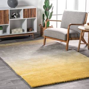 lot 6216 image: nuLOOM 5ft x 8ft Yellow and Grey Ombre Indoor Area Rug