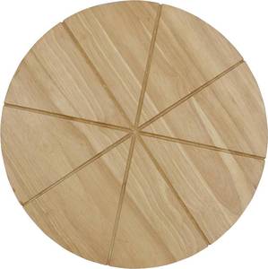 lot 6225 image: Checkered Chef Round Wood Cutting Board - 13.5 Inch Reversible Pizza Board with 8 Slice Grooves