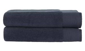 lot 6245 image: Nate Berkus Cotton Terry Hand Towel Set of 2 - Navy Blue