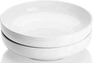 lot 62113 image: DOWAN 10 Inch Large White Ceramic Shallow Serving Bowls
