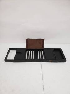lot 6248 image: ODEDEN Bamboo Expandable Bath Caddy Tray - Black