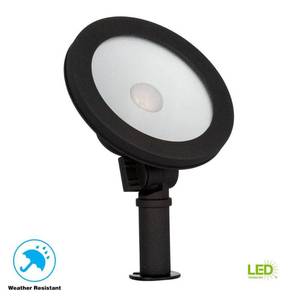 lot 6253 image: Hampton Bay 50-Watt Equivalent Low Voltage Black Integrated LED Outdoor Landscape Wall Wash Light