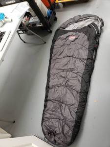 lot 6268 image: Coleman Max Grey Sleeping Bag PRE-OWNED BUT FULLY FUNCTIONAL, ONE TEAR ON THE BACK