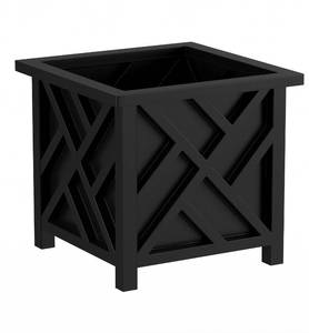 lot 6414 image: Gracie Oaks Calista 14.75in Lattice Planter Box - Black