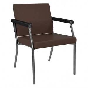 lot 6422 image: Symple Stuff Bonifacio Vinyl Seat Waiting Room Chair with Metal Frame - Java