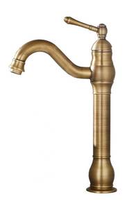 lot 6425 image: UFINE 9315H-ATI Vessel Sink Faucet Single Handle Bathroom Faucet - Antique Brass