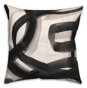 lot 6430 image: Ivy Bronx Black Riehl Abstract IndoorOutdoor Throw Pillow