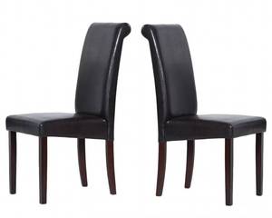 lot 6431 image: Berchmans Genuine Leather Solid Back Upholstered Dining Chair - Set of 2