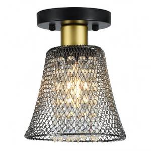 lot 6432 image: House of Hampton Omro 1-Light 6.3 Inch Simple Cone Flush Mount with Crystal Accents