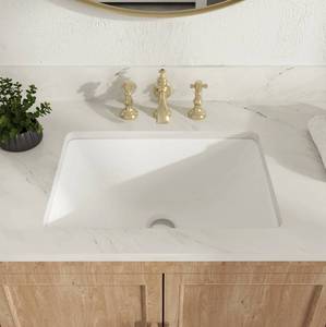 lot 6434 image: DeerValley Ursa 18x13 Inch Rectangular Undermount Bathroom Sink - DV-1U306 - White