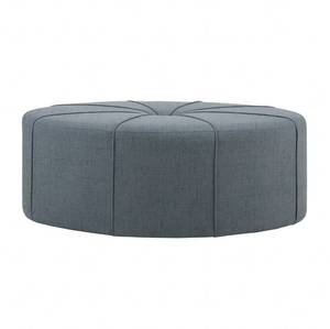 lot 6441 image: Kelly Clarkson Home Christopher Tufted Oval Cocktail Ottoman - Blue Polyester Blend - 48.5in W x 32.5in D x 18in H