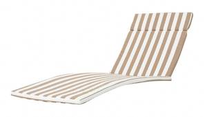 lot 6445 image: Rosecliff Heights Outdoor 3 Inch Chaise Lounge Cushions - Set of 2 - Brown and White Stripes