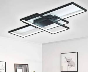lot 6450 image: Modern Geometric 3-Light LED Ceiling 90W Light - Black