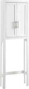 lot 6456 image: Crosley Furniture Savannah Space Saver Storage Cabinet - White