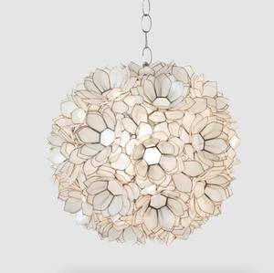 lot 6468 image: WorldsAway Venus 1-Light Single Pendant Hanging Light Fixture - 15x15x15 Inch with 36 Inch Long Chain
